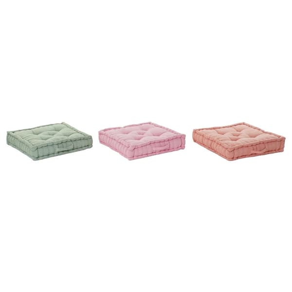 Pute DKD Home Decor Gulv Polyester (60 x 60 x 13 cm) (3 enheter)