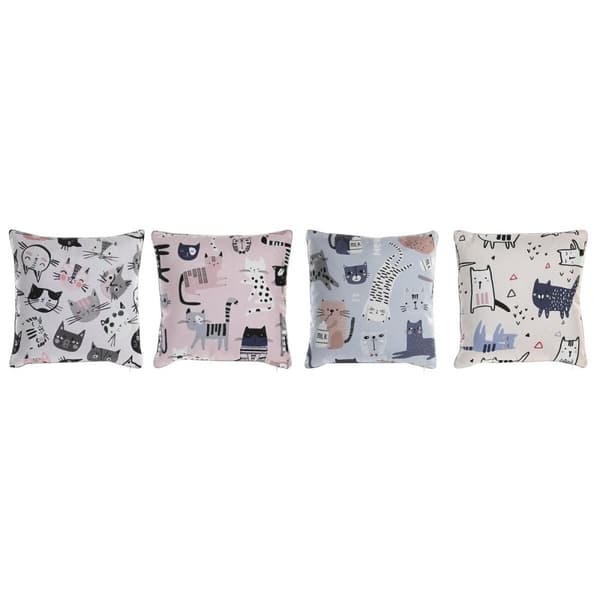 Pute DKD Home Decor Polyester Flerfarget Mikrofiber Katter (40 x 10 x 40 cm) (4 enheter)