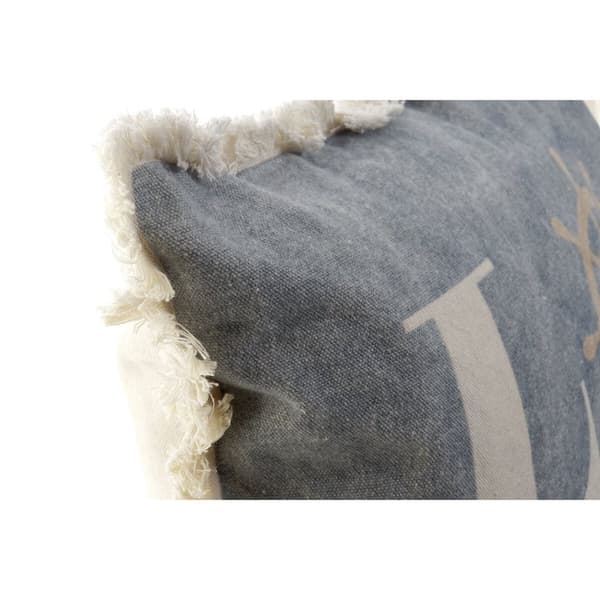 Pute DKD Home Decor Blå Hvit Marineblå Fringe (45 x 10 x 45 cm) (2 enheter)