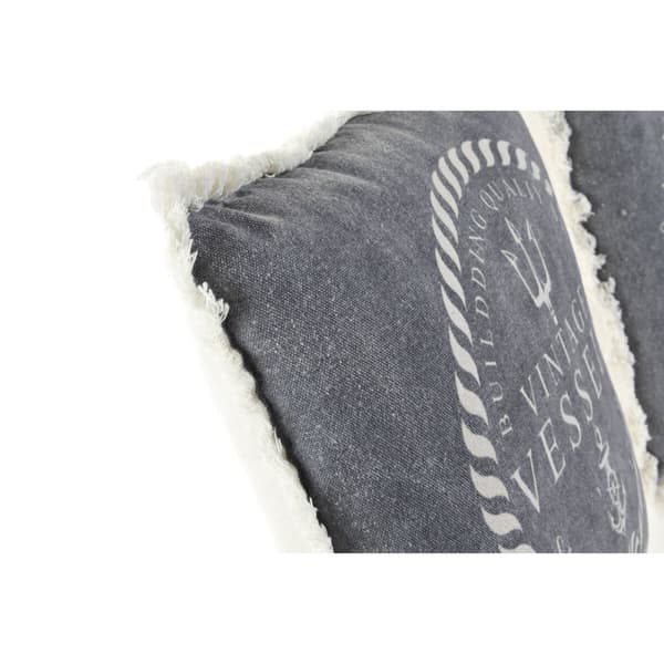 Pude DKD Home Decor Blå Hvid Frynse Middelhavet Marine 45 x 10 x 45 cm (2 enheder)