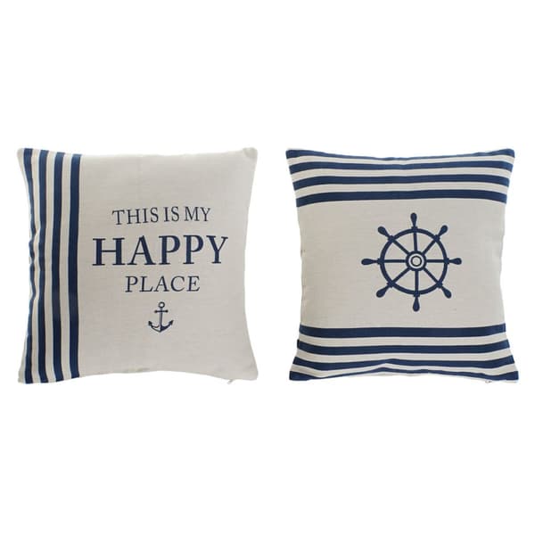 Kudde Home ESPRIT Vit Marinblå 45 x 10 x 45 cm (2 antal)