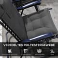 Miniatyrbild 5 av 10: Rootz 2 bit solstolsuppsättning - Garden Lounger kuddar - klädda kuddar - vattenavvisande, fade -resistent - 50x116x5 cm - grå