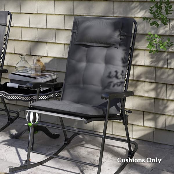 Rootz 2 bit solstolsuppsättning - Garden Lounger kuddar - klädda kuddar - vattenavvisande, fade -resistent - 50x116x5 cm - grå