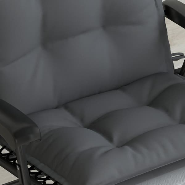 Rootz 2 bit solstolsuppsättning - Garden Lounger kuddar - klädda kuddar - vattenavvisande, fade -resistent - 50x116x5 cm - grå