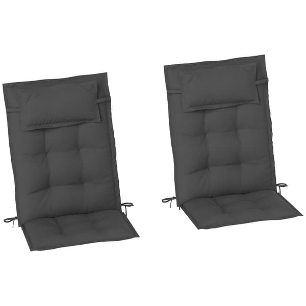 Rootz 2 bit solstolsuppsättning - Garden Lounger kuddar - klädda kuddar - vattenavvisande, fade -resistent - 50x116x5 cm - grå