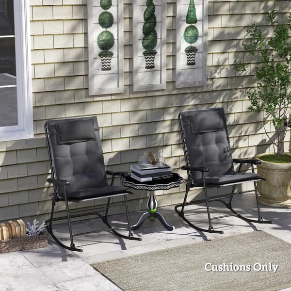 Rootz 2 bit solstolsuppsättning - Garden Lounger kuddar - klädda kuddar - vattenavvisande, fade -resistent - 50x116x5 cm - grå