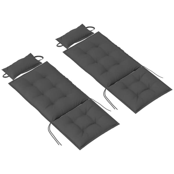Rootz 2 bit solstolsuppsättning - Garden Lounger kuddar - klädda kuddar - vattenavvisande, fade -resistent - 50x116x5 cm - grå