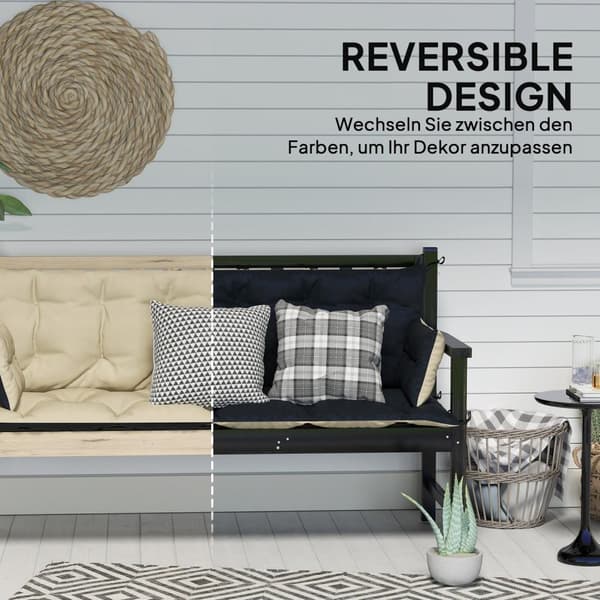 Rootz Outdoor Pillow Set-Garden Cushion-Swing Seat Pad-Splash-avvisande komfort-180 cm x 110 cm x 8 cm-brun och svart