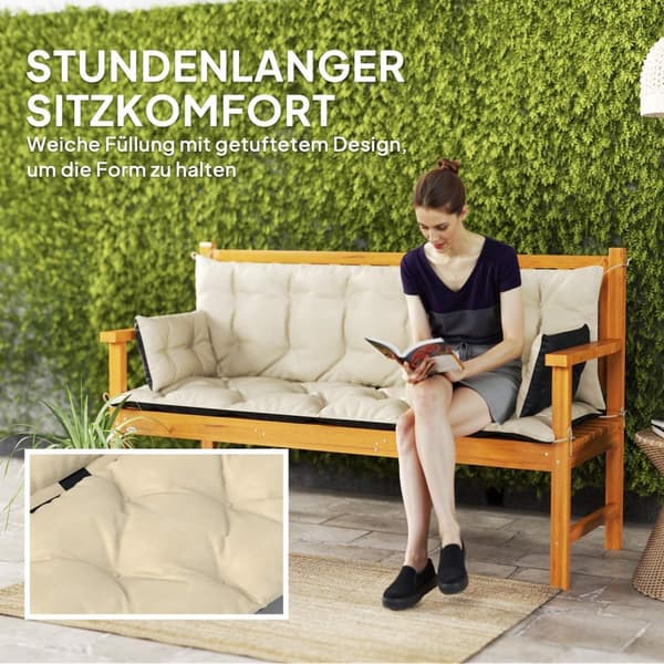 Rootz Outdoor Pillow Set-Garden Cushion-Swing Seat Pad-Splash-avvisande komfort-180 cm x 110 cm x 8 cm-brun och svart