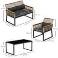Miniatyrbild 3 av 10: Rootz 4 -delat rotting trädgårdsuppsättning - balkongmöbler - väderbeständig soffa set - komfort kuddar - 116 cm x 71 cm x 78 cm