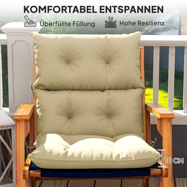 Rootz tjock klädda sittdyna - stol kudde - gungstol kudde - komfort & uv resistent - 115 cm x 56 cm x 10 cm