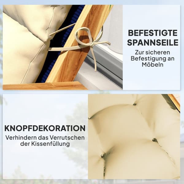 Rootz tjock klädda sittdyna - stol kudde - gungstol kudde - komfort & uv resistent - 115 cm x 56 cm x 10 cm