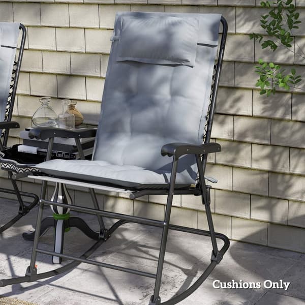 Rootz 2 Piece Sun Lounger Edition - Garden Lounger Pads - Klädda kuddar - Vattenavvisande - 50 cm x 116 cm x 5 cm, grå