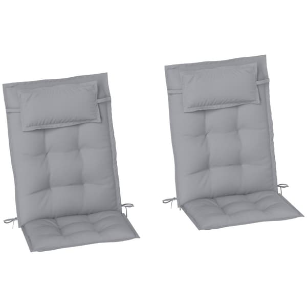 Rootz 2 Piece Sun Lounger Edition - Garden Lounger Pads - Klädda kuddar - Vattenavvisande - 50 cm x 116 cm x 5 cm, grå