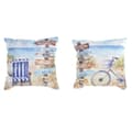 Miniatyrbild 1 av 3: Kudde DKD Home Decor Strand Polyester Aluminium Multicolour Medelhavs (45 x 10 x 45 cm) (2 antal)