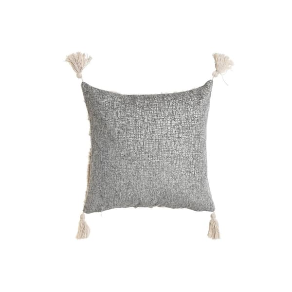 Kudde Home ESPRIT Vit Grå tofsar Boho 45 x 15 x 45 cm