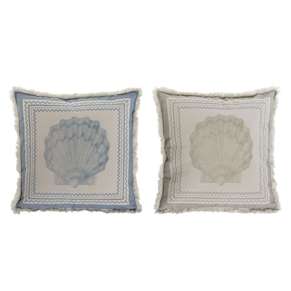 Kudde Home ESPRIT Blå Beige 45 x 10 x 45 cm (2 antal)