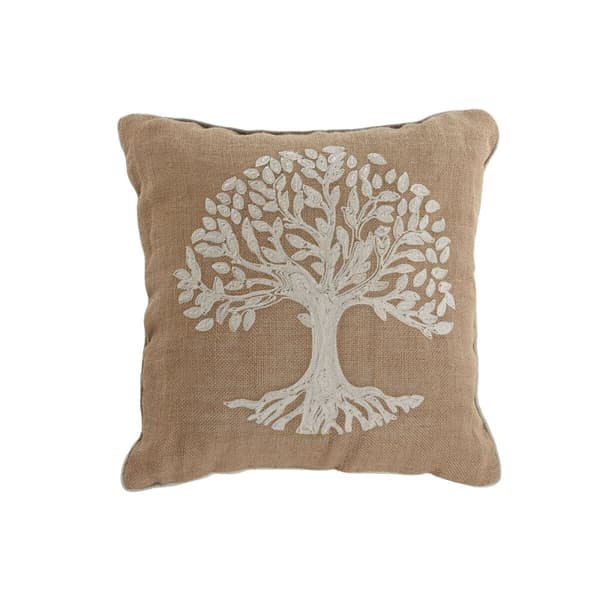 Pude Home ESPRIT Hvid Brun Træ Romantisk 45 x 15 x 45 cm (2 enheder)