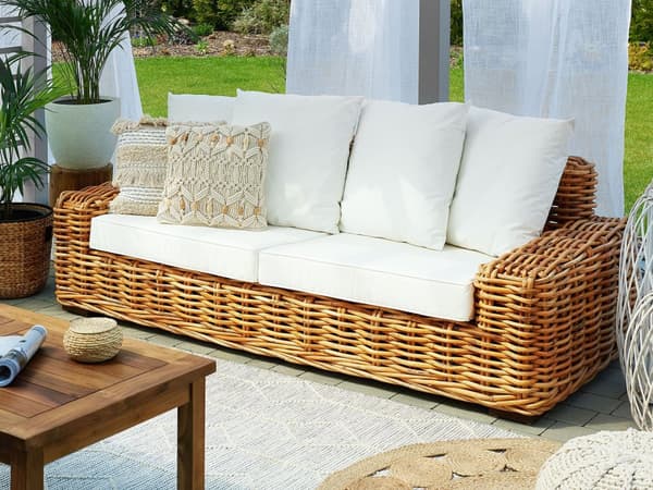 Putetrekk til Hagesofa i Hvit Polyester Stoff Sofa Seterygg Putetrekk til Utendørssofa