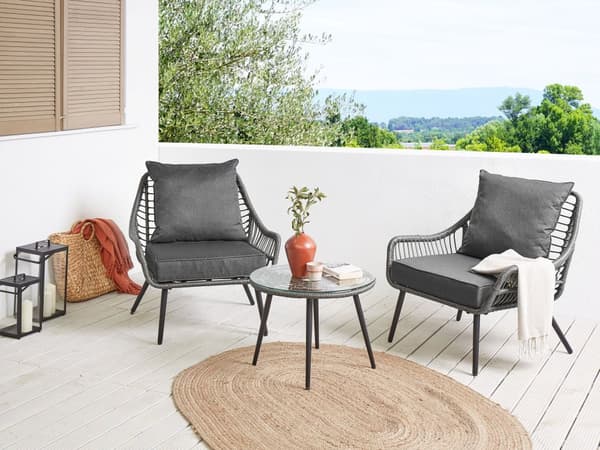 Utendørs putetrekk til hagemøbler Mørkegrå UV-bestandig stoff Glidelås Minimalistisk design Stolputer Putevar Kafésett