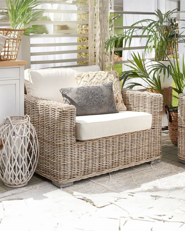 Sett med Putetrekk til Lenestol for Utebruk Hvitt Polyester Stoff Sofa Seterygg Putetrekk