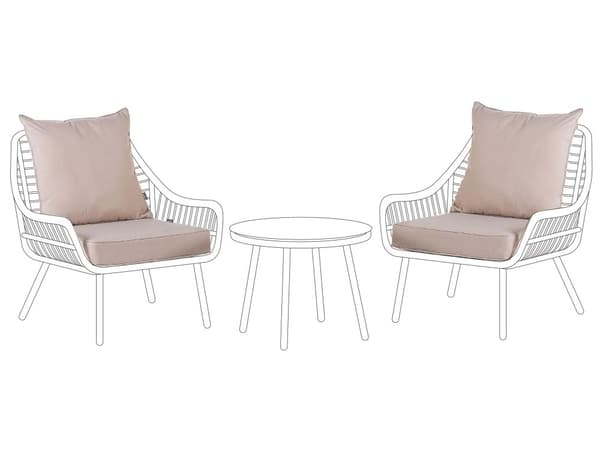 Utendørs putetrekk til hagemøbler Beige UV-bestandig stoff Glidelås Minimalistisk design Stolputer Putevar Kafésett