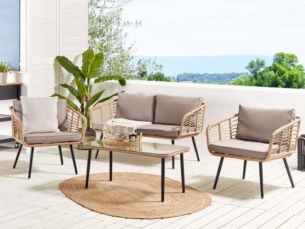 Utendørs putetrekk til hagemøbler Beige UV-bestandig stoff Glidelås Minimalistisk design Stolputer Putevar