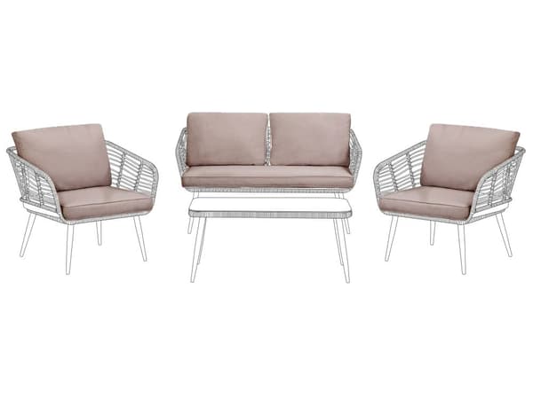 Utendørs putetrekk til hagemøbler Beige UV-bestandig stoff Glidelås Minimalistisk design Stolputer Putevar