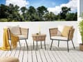 Miniatyrbilde 2 av 9: Utendørs putetrekk til hagemøbler Lys beige UV-bestandig stoff Glidelås Minimalistisk design Stolputer Putevar Kafésett