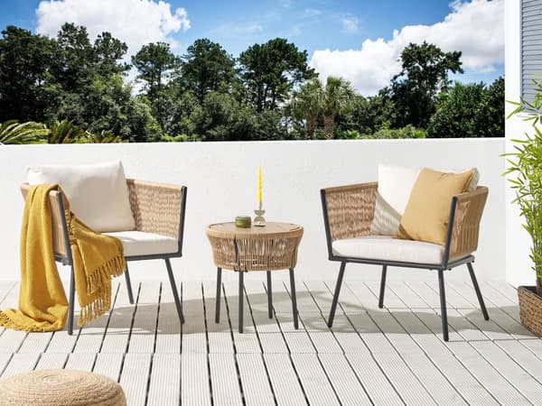 Utendørs putetrekk til hagemøbler Lys beige UV-bestandig stoff Glidelås Minimalistisk design Stolputer Putevar Kafésett