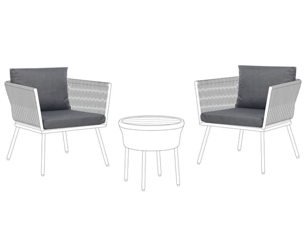 Utendørs putetrekk til hagemøbler Grå UV-bestandig stoff Glidelås Minimalistisk design Stolputer Putevar Kafésett