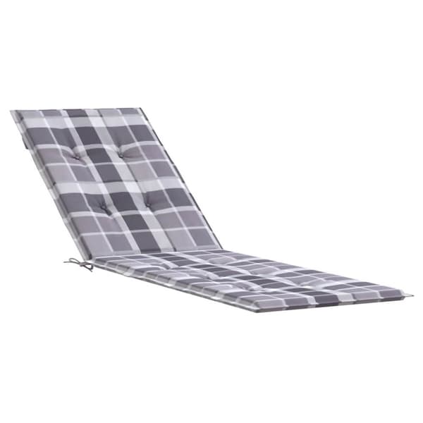 Solsängsdyna grått rutmönster (75+105)x50x4 cm