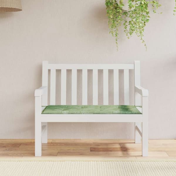 Bänkdyna för trädgården bladmönster 100x50x3 cm oxfordtyg