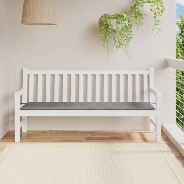 Bänkdyna för trädgården grå 180x50x3 cm oxfordtyg
