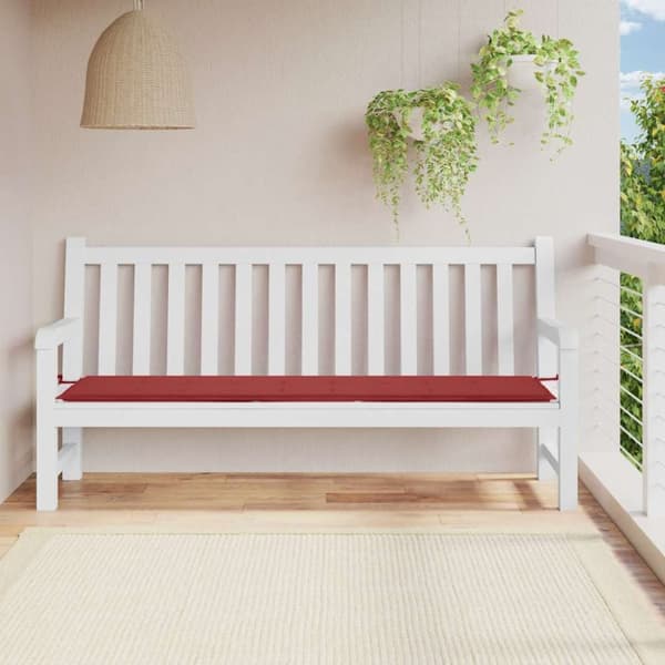 Bänkdyna för trädgården vinröd 200x50x3 cm oxfordtyg