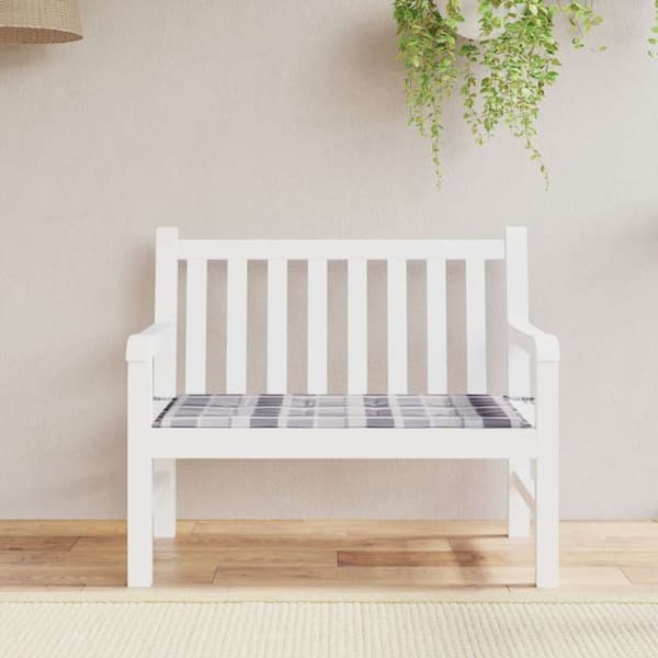 Bänkdyna för trädgården grårutig 120x50x3 cm tyg
