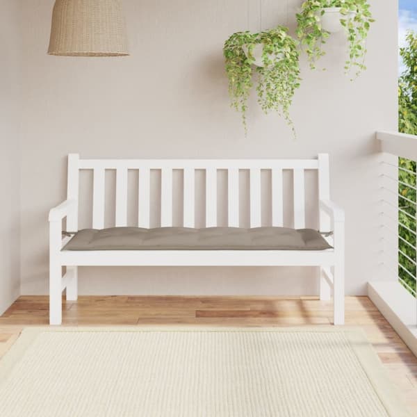 Bänkdyna för trädgården taupe 150x50x7 cm oxfordtyg