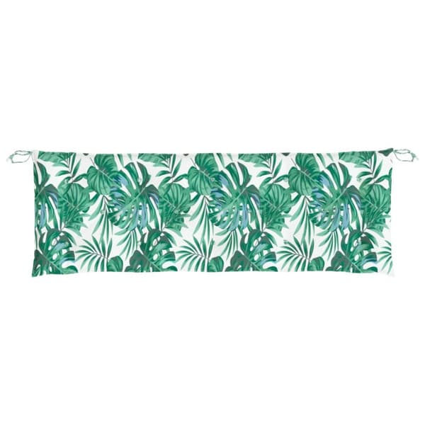 Bänkdyna för trädgården bladmönster 150x50x7 cm oxfordtyg
