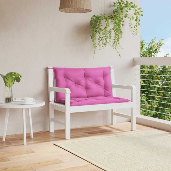 Bänkdynor 2 st rosa 100x50x7 cm tyg