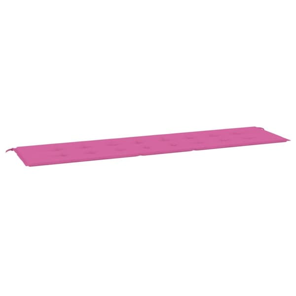 Bänkdyna för trädgården rosa 200x50x3 cm tyg