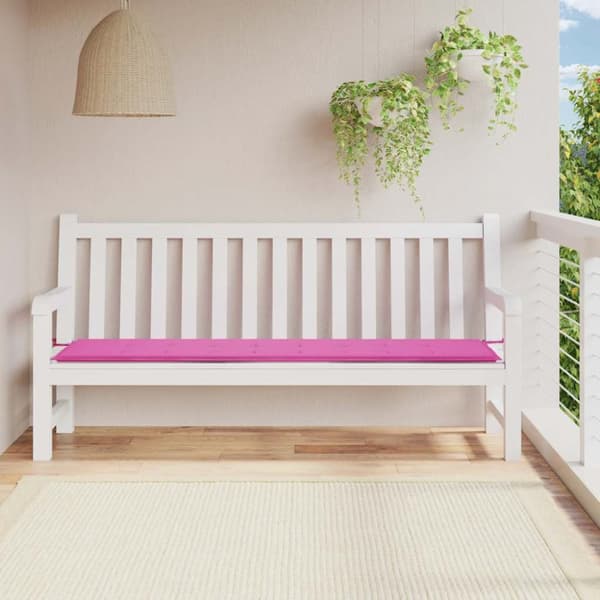 Bänkdyna för trädgården rosa 200x50x3 cm tyg