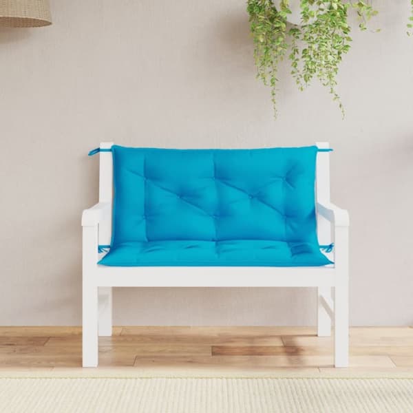 Bänkdynor för trädgården 2st ljusblå 100x50x7cm oxfordtyg