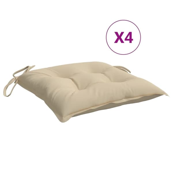 Stolsdynor 4 st beige 40x40x7 cm oxfordtyg