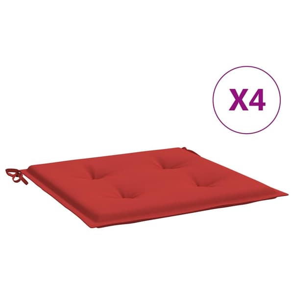 Stolsdynor 4 st röd 50x50x3 cm oxfordtyg
