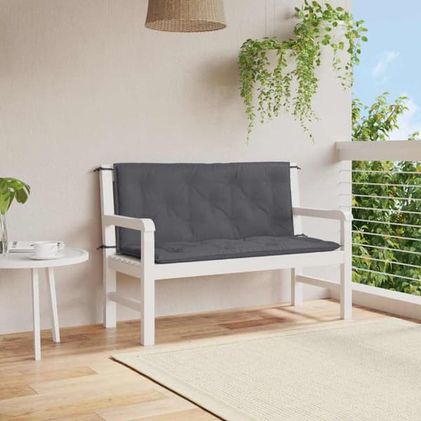 Bänkdyna för trädgården antracit 120x(50+50)x7 cm oxfordtyg