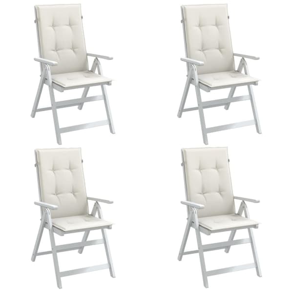 Stolsdynor högt ryggstöd 4 st melerad gräddvit 120x50x4 cm tyg