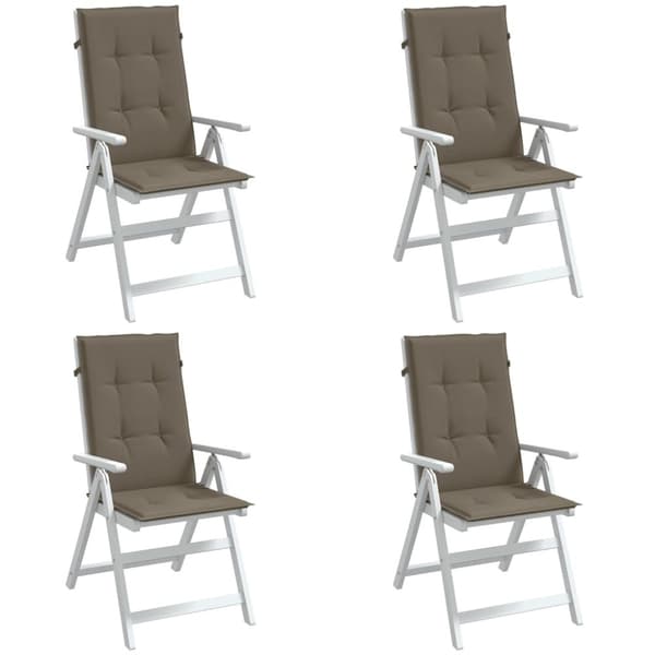 Stolsdynor högt ryggstöd 4 st melerad taupe 120x50x4 cm tyg