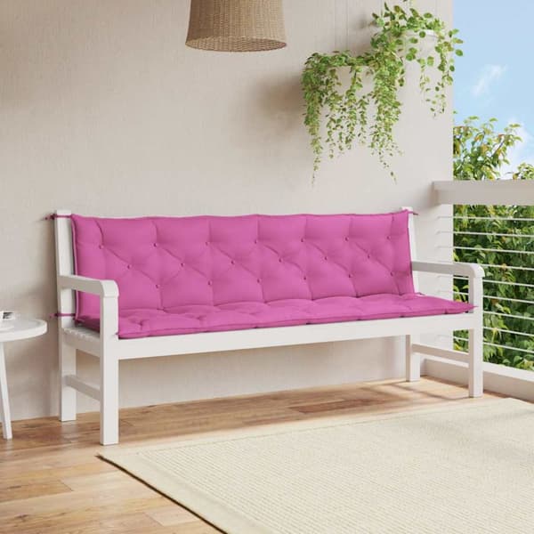 Bänkdynor 2 st rosa 200x50x7 cm tyg