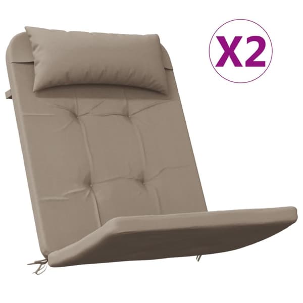 Solstolsdynor 2 st taupe oxfordtyg