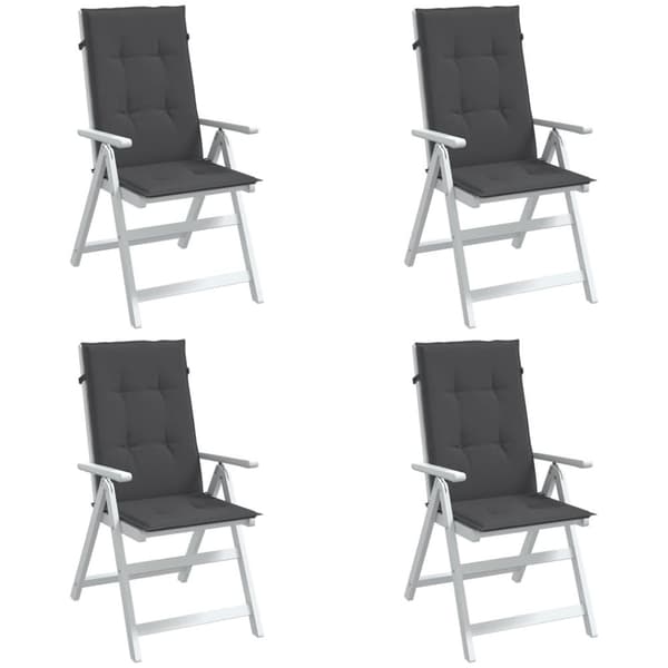 Stolsdynor högt ryggstöd 4 st melerad antracit 120x50x4 cm tyg